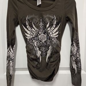 Stylish Graphic Long Sleeve Top